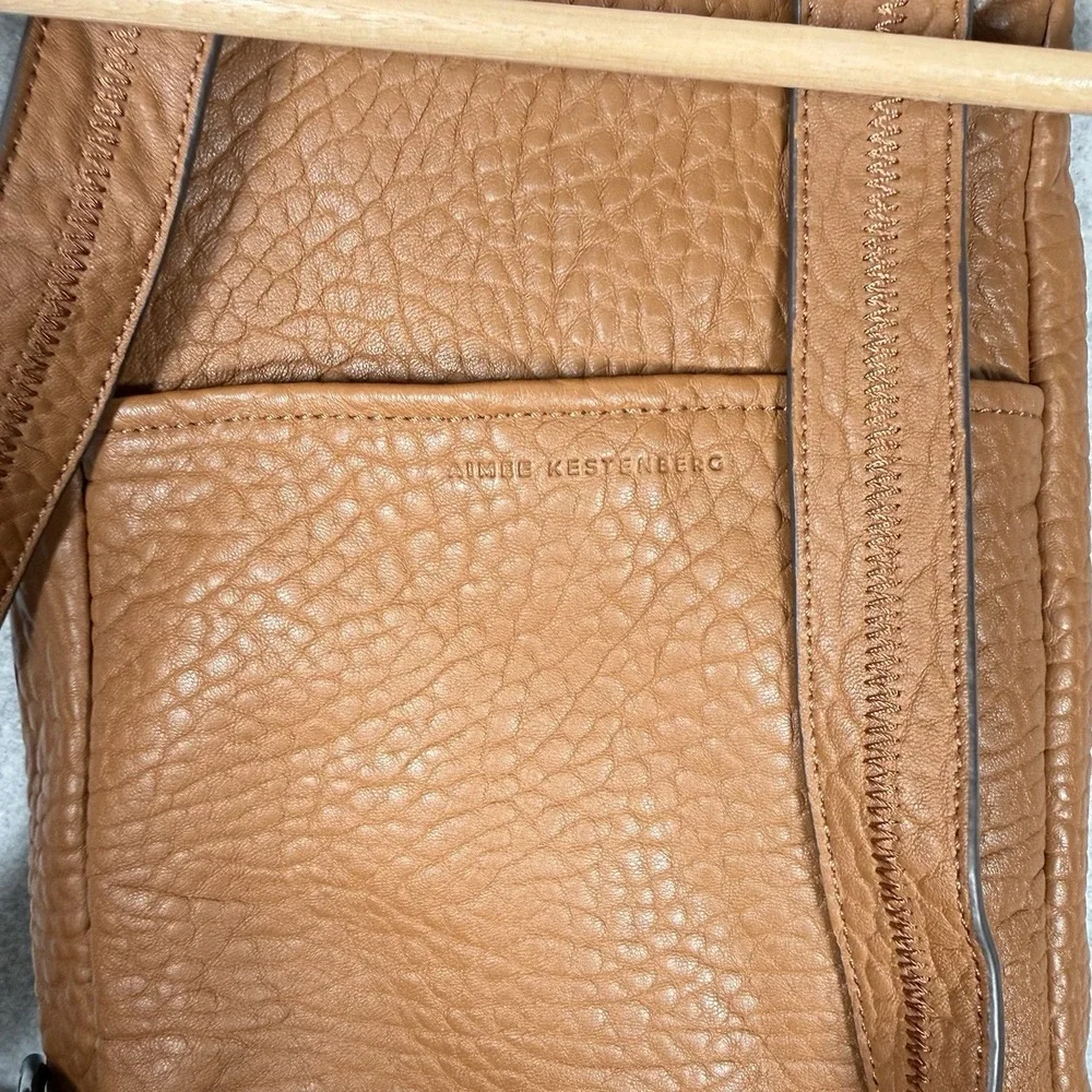 Aimee Kestenberg Leather Backpack Brown Zipper Travel Concert Pebbles